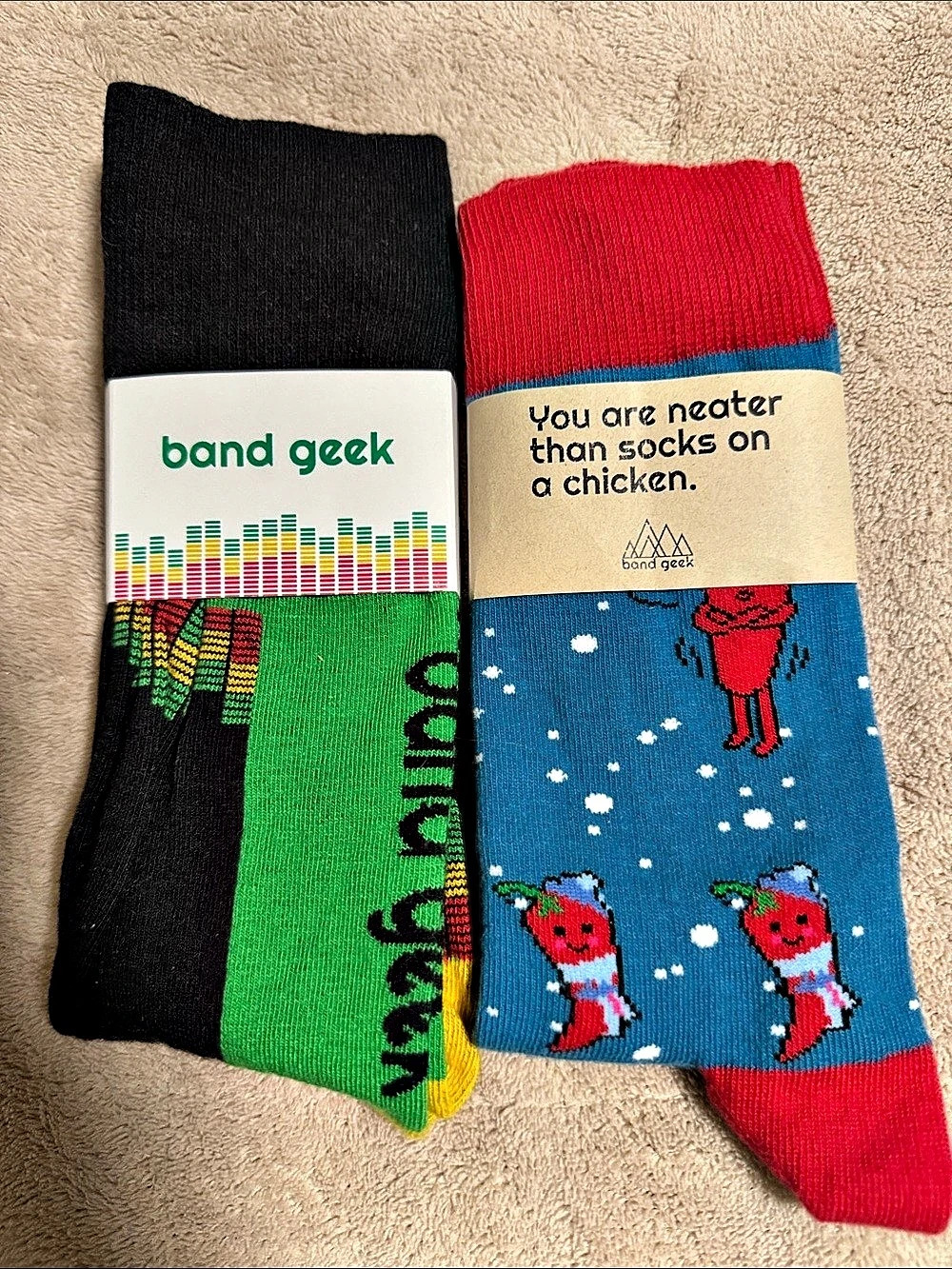 band geek Graphic Crew Socks Men's US 6-12 NWT